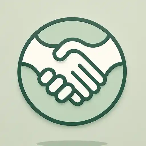 Grafik eines Händedrucks: Ein Symbol dafür, wie das Team von Schöne Sprache seine Lernenden partnerschaftlich begleitet und unterstützt.